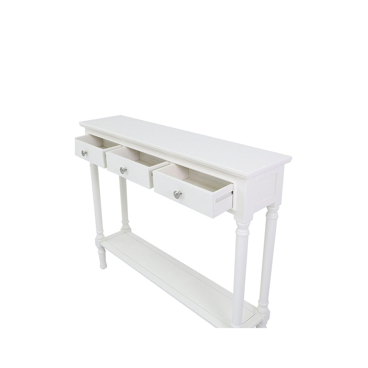 Delta Medium 3 Drawer Console Table White - Ball Handle