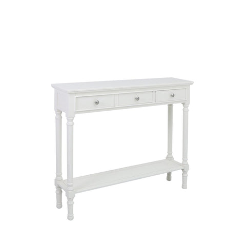 Delta Medium 3 Drawer Console Table White - Ball Handle