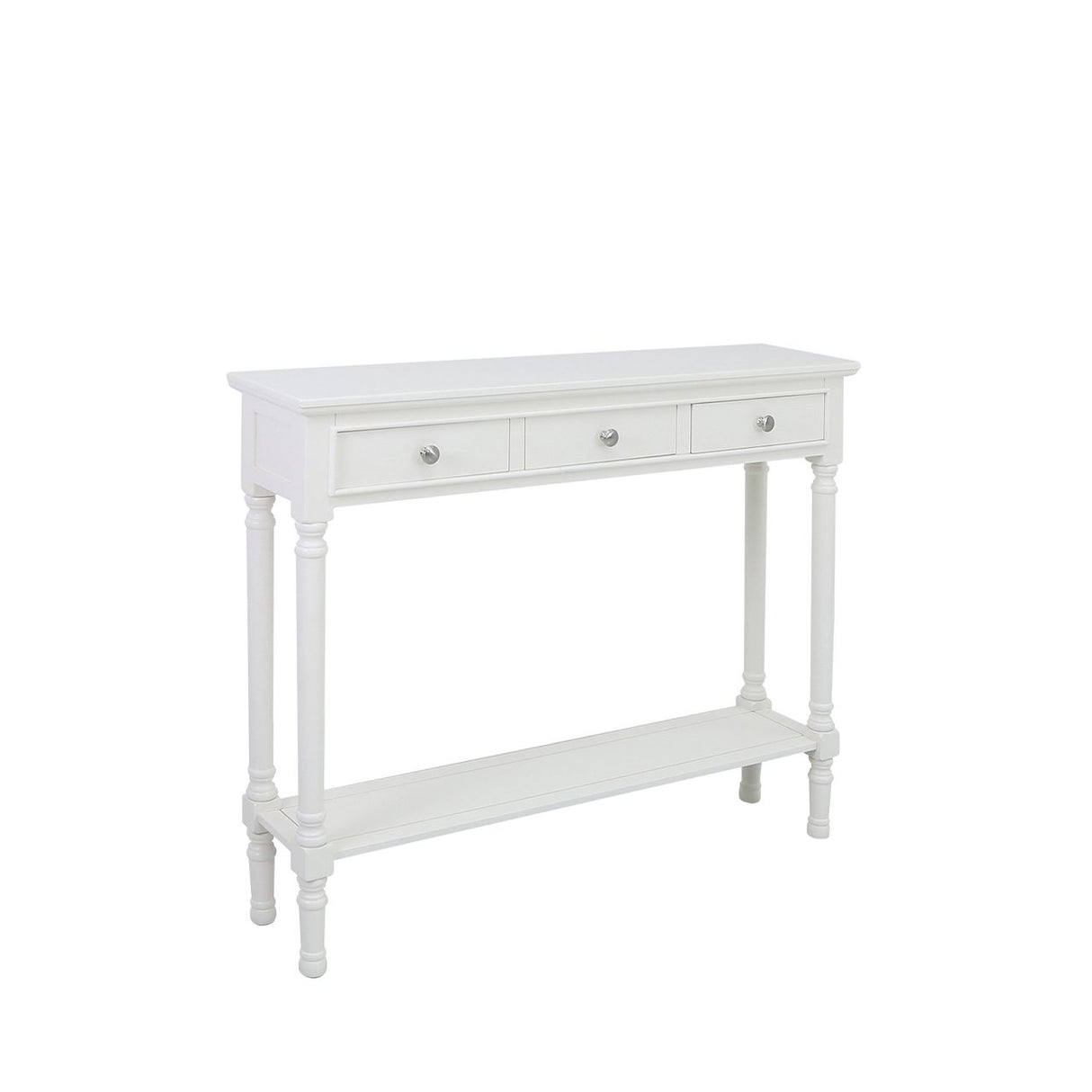 Delta Medium 3 Drawer Console Table White - Ball Handle