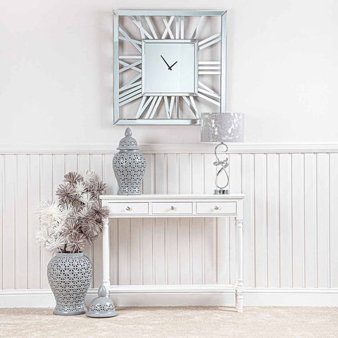 Delta Medium 3 Drawer Console Table White - Ball Handle
