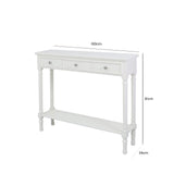 Delta Medium 3 Drawer Console Table White - Ball Handle