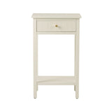 Lindon 1 Drawer End Table White - Kd With Gold Handles