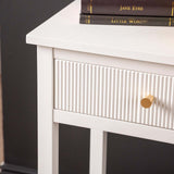 Lindon 1 Drawer End Table White - Kd With Gold Handles