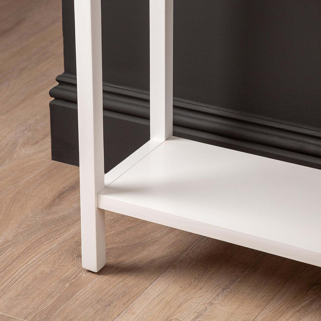 Lindon 2 Drawer Console Table White - Kd With Gold Handles