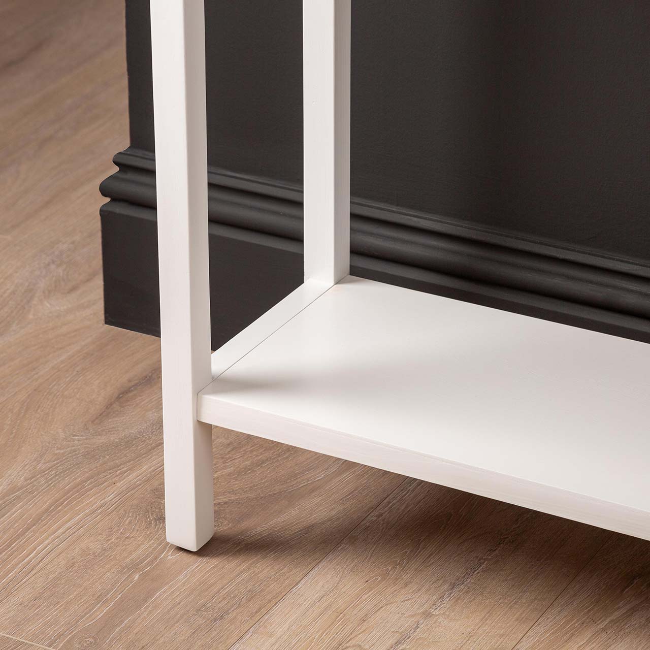 Lindon 2 Drawer Console Table White - Kd With Gold Handles