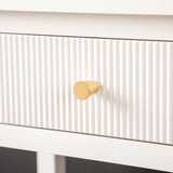 Lindon 2 Drawer Console Table White - Kd With Gold Handles