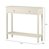 Lindon 2 Drawer Console Table White - Kd With Gold Handles