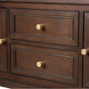 Lindon 2 Door 2 Drawer Sideboard Walnut Brown- Kd With Gold Handles