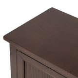 Lindon 2 Door 2 Drawer Sideboard Walnut Brown- Kd With Gold Handles