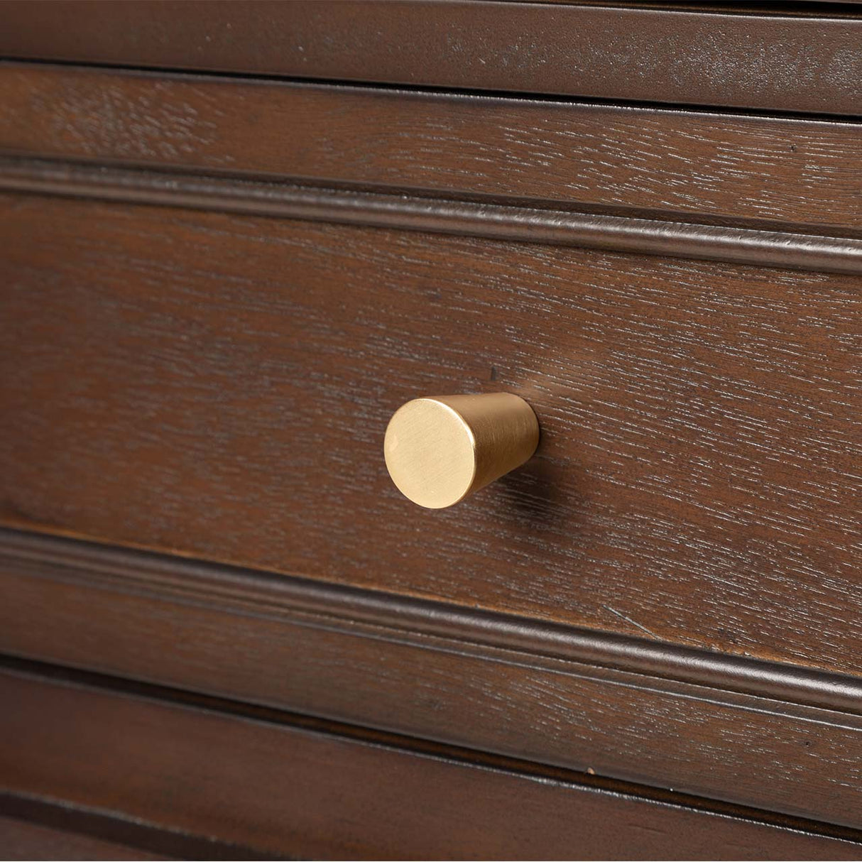 Lindon 2 Door 2 Drawer Sideboard Walnut Brown- Kd With Gold Handles