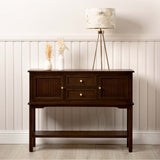 Lindon 2 Door 2 Drawer Sideboard Walnut Brown- Kd With Gold Handles