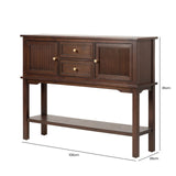 Lindon 2 Door 2 Drawer Sideboard Walnut Brown- Kd With Gold Handles