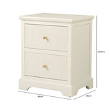 Lindon 2 Drawer Bedside Cabinet White With Gold Handles