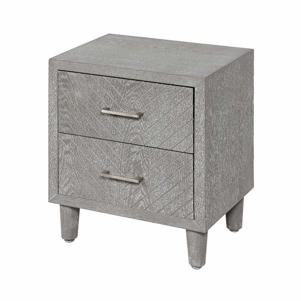 Venus 2 Drawer Bedside Cabinet Grey Elm-Kd Legs