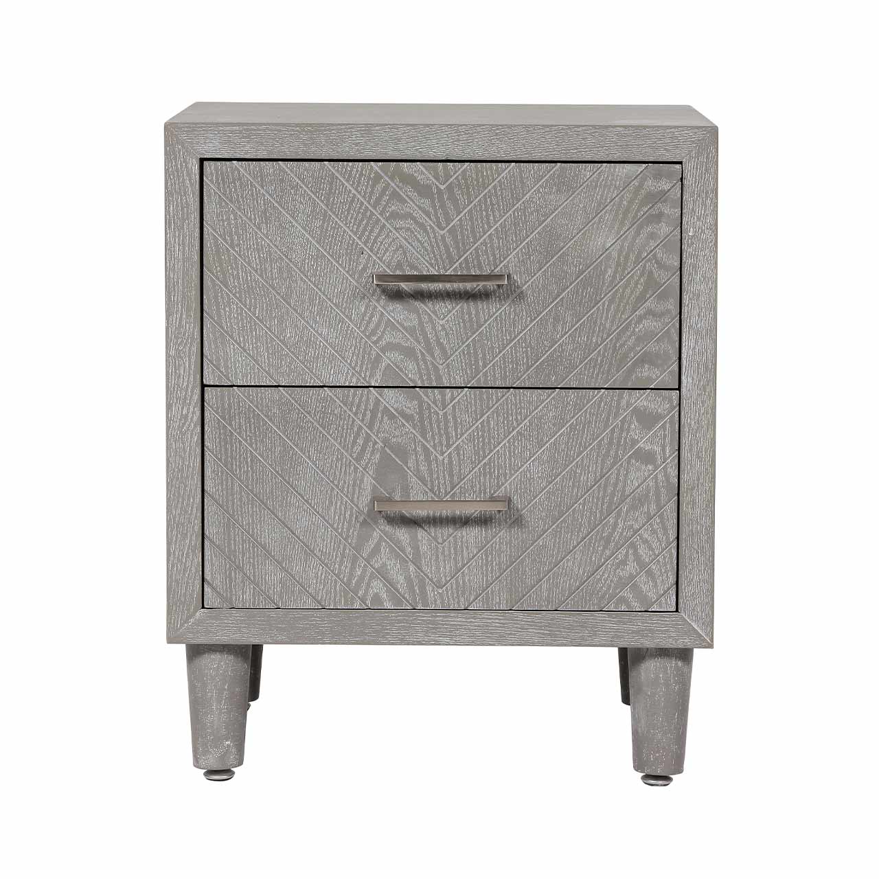 Venus 2 Drawer Bedside Cabinet Grey Elm-Kd Legs