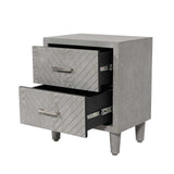 Venus 2 Drawer Bedside Cabinet Grey Elm-Kd Legs