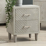 Venus 2 Drawer Bedside Cabinet Grey Elm-Kd Legs
