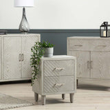 Venus 2 Drawer Bedside Cabinet Grey Elm-Kd Legs