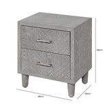 Venus 2 Drawer Bedside Cabinet Grey Elm-Kd Legs