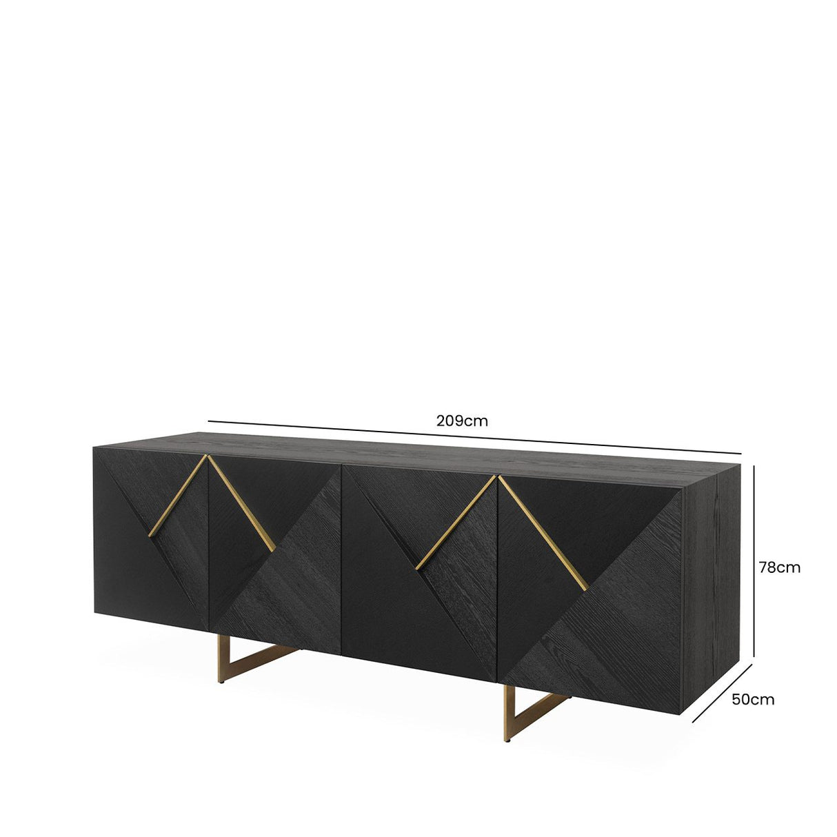 Ivanna 4 Door Sideboard Espresso Oak
