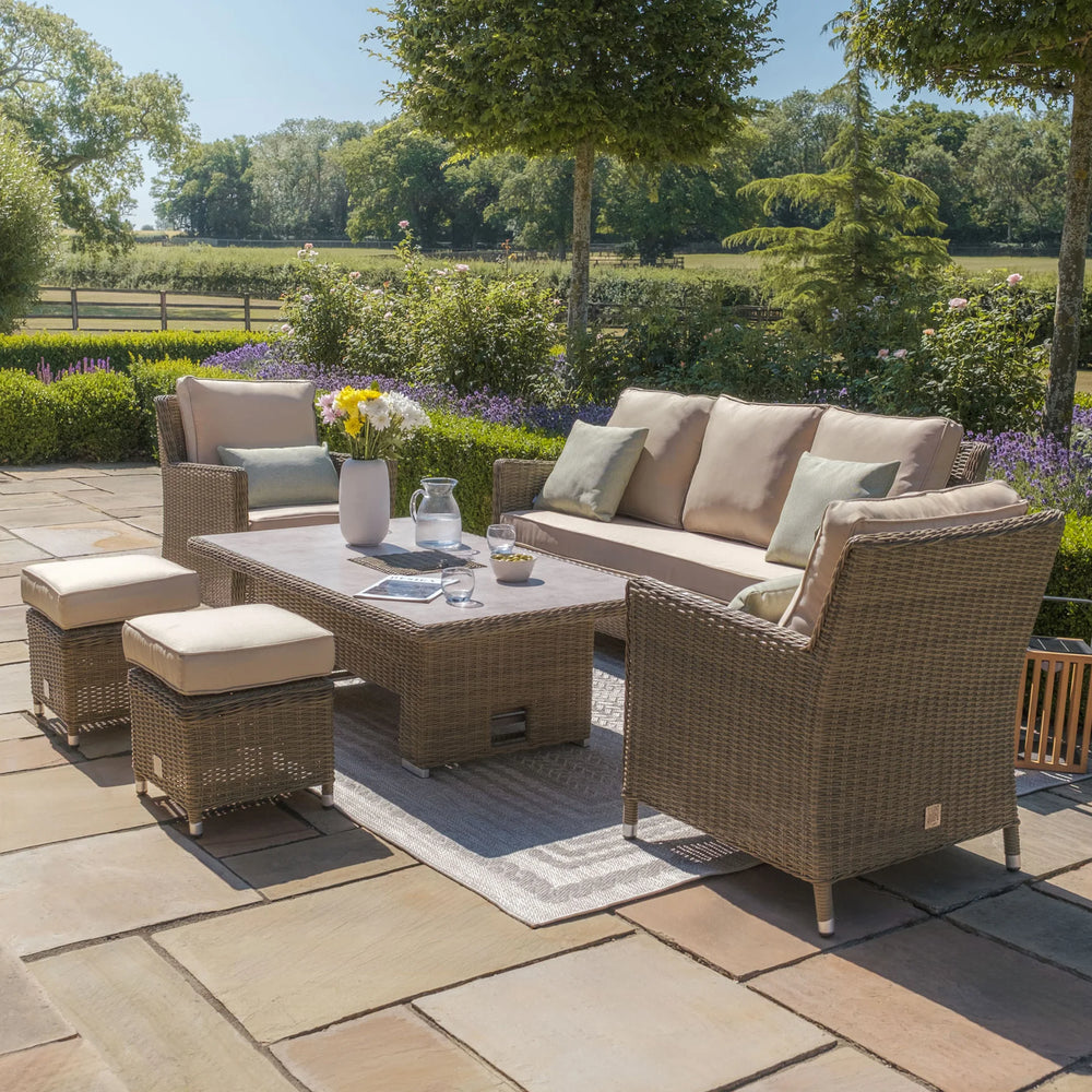 Winchester Sofa Dining Set with Ice Bucket and Rising Table - Ceramic Top