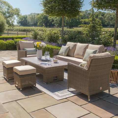 Winchester Sofa Dining Set with Ice Bucket and Rising Table - Ceramic Top