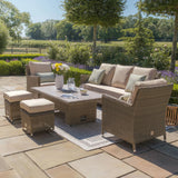 Winchester Sofa Dining Set with Ice Bucket and Rising Table - Ceramic Top