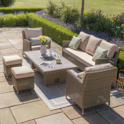 Winchester Sofa Dining Set with Ice Bucket and Rising Table - Ceramic Top