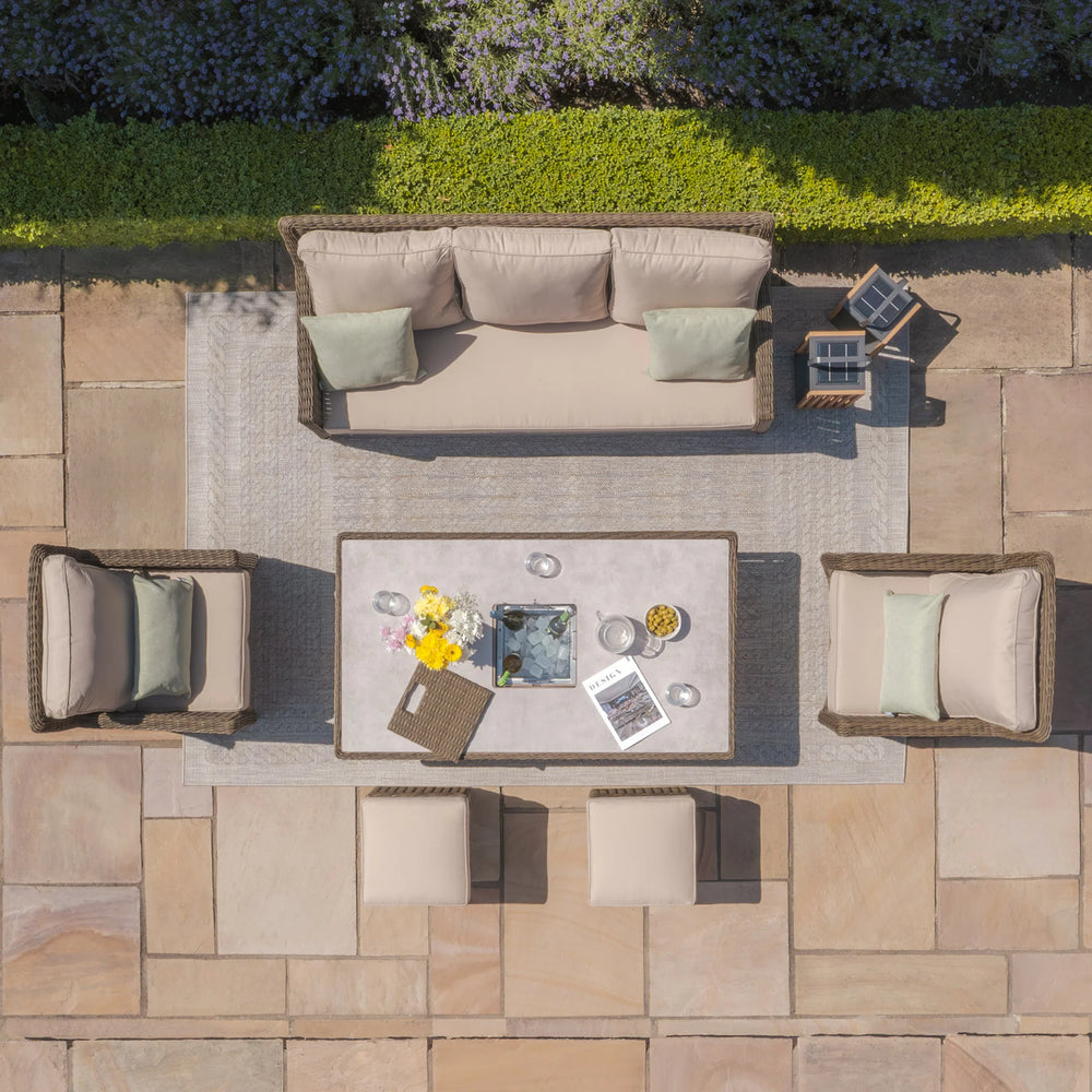 Winchester Sofa Dining Set with Ice Bucket and Rising Table - Ceramic Top