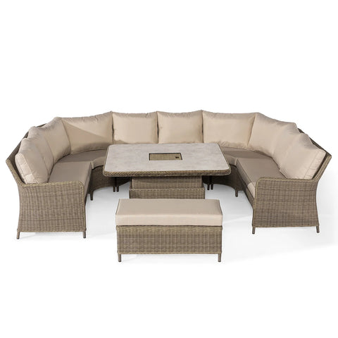 Winchester Royal U-Shaped Sofa Set with Rising Table - Ceramic Top