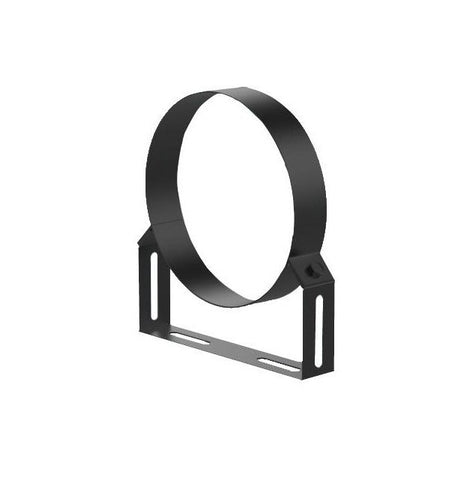 130mm Black Solinox Fixed Wall Bracket designed for secure mounting, featuring a sturdy circular design and a durable black finish.
