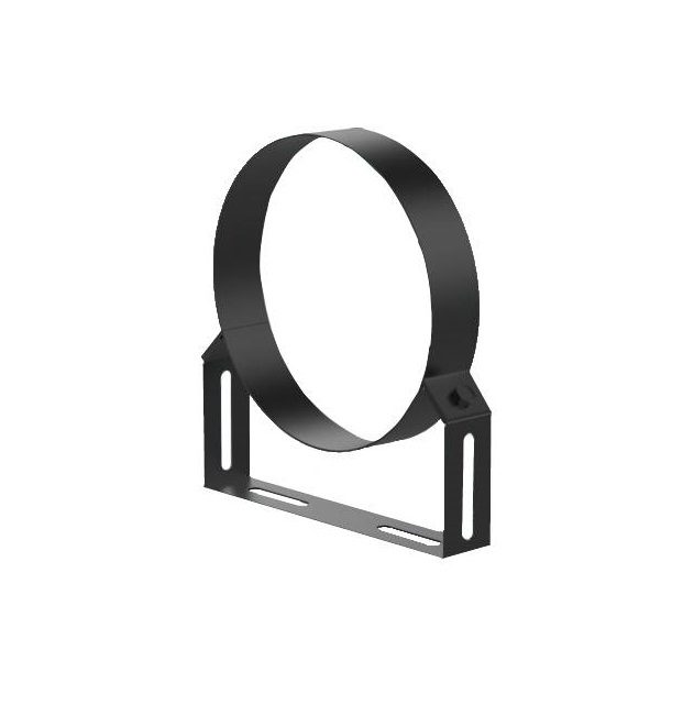 130mm Black Solinox Fixed Wall Bracket designed for secure mounting, featuring a sturdy circular design and a durable black finish.