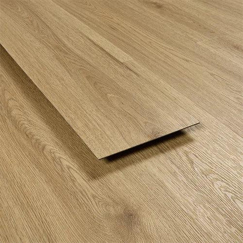Weathered cedar vinyl flooring plank with wood grain texture on flat surface