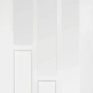 White Coventry glazed internal door with three vertical glass panels