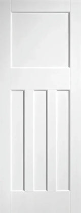White interior door with modern DX 30s style vertical panel design