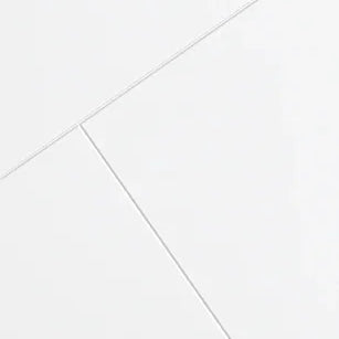 White gloss floor tiles arranged in a diagonal pattern with subtle grout lines