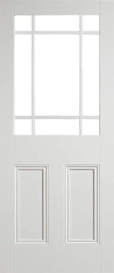 White unglazed 9 light internal door with rectangular panels and classic moulding