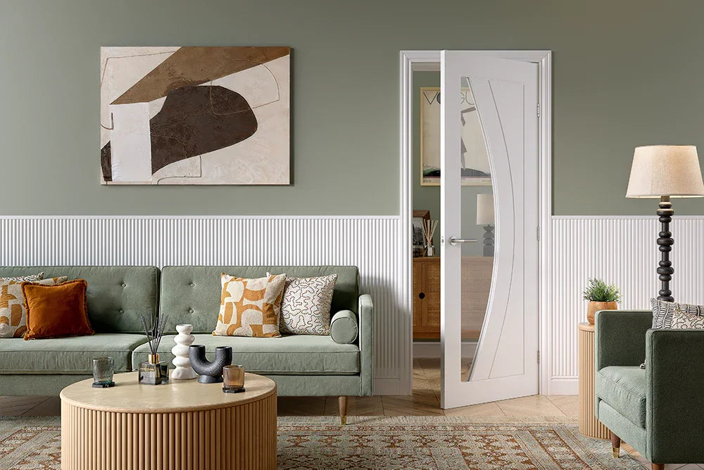 White Girona Clear Glazed LifeStyle - White - 1981 x 610 (24") x 35mm