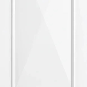 White two panel interior door with raised moulding and rectangular panels