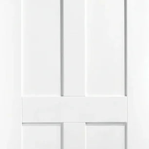 White panelled internal door with modern shaker style design, shown from front view