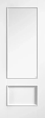 White Murcia glazed interior door with rectangular glass panel and lower panel design
