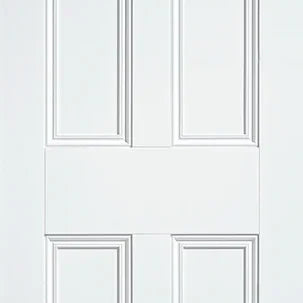 White four panel internal door with classic moulded detailing, shown front facing