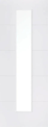 White primed Santandor glazed internal door with vertical glass panel