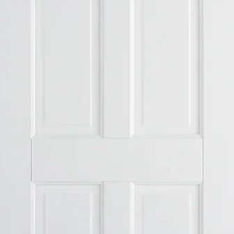 White Regency internal door with six raised rectangular panels, classic design front view
