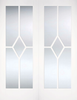 White Reims Glazed Pair - White - 1981 x 1168 (46") x 40mm