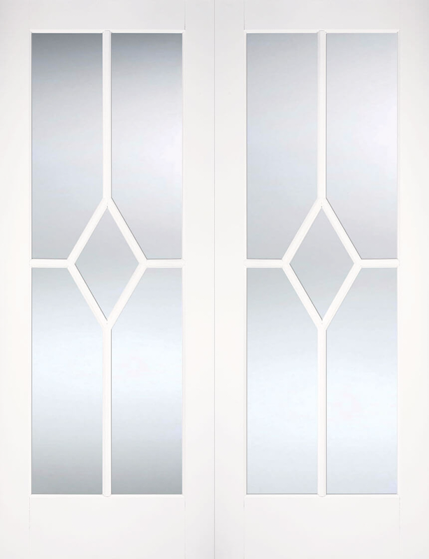White Reims Glazed Pair - White - 1981 x 1168 (46") x 40mm