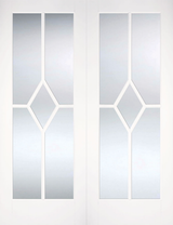White Reims Glazed Pair - White - 1981 x 1168 (46") x 40mm