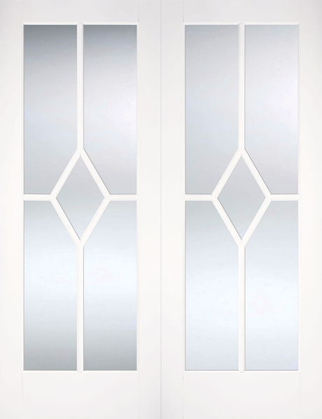 White Reims Glazed Pair - White - 1981 x 1168 (46") x 40mm