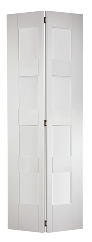 White Shaker Glazed 4L Bi Fold - Standard - 1981 x 686 (27") x 35mm