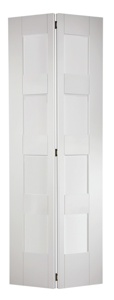 White Shaker Glazed 4L Bi Fold - Standard - 1981 x 686 (27") x 35mm